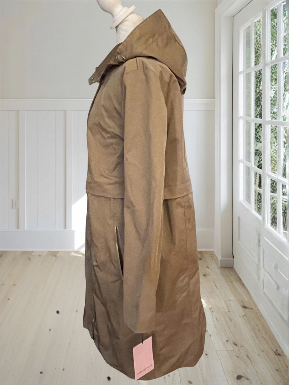 NWT AVEC LES FILLES Women's Fawn Hooded Trench Coat Jacket M - Picture 6 of 15